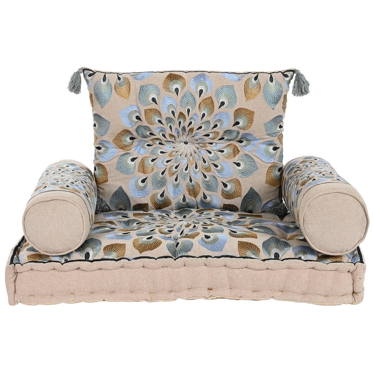 Sillón de jardín DKD Home Decor Azul Beige 90 x 55 x 18 cm - Image 3