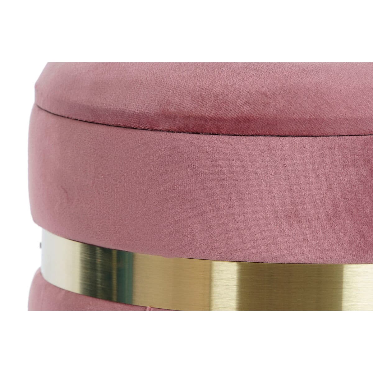 Naslonjač za Noge DKD Home Decor Zelena Roza Tamnoružičasta zlatan Baršun 36 x 36 x 44 cm (2) - Image 2