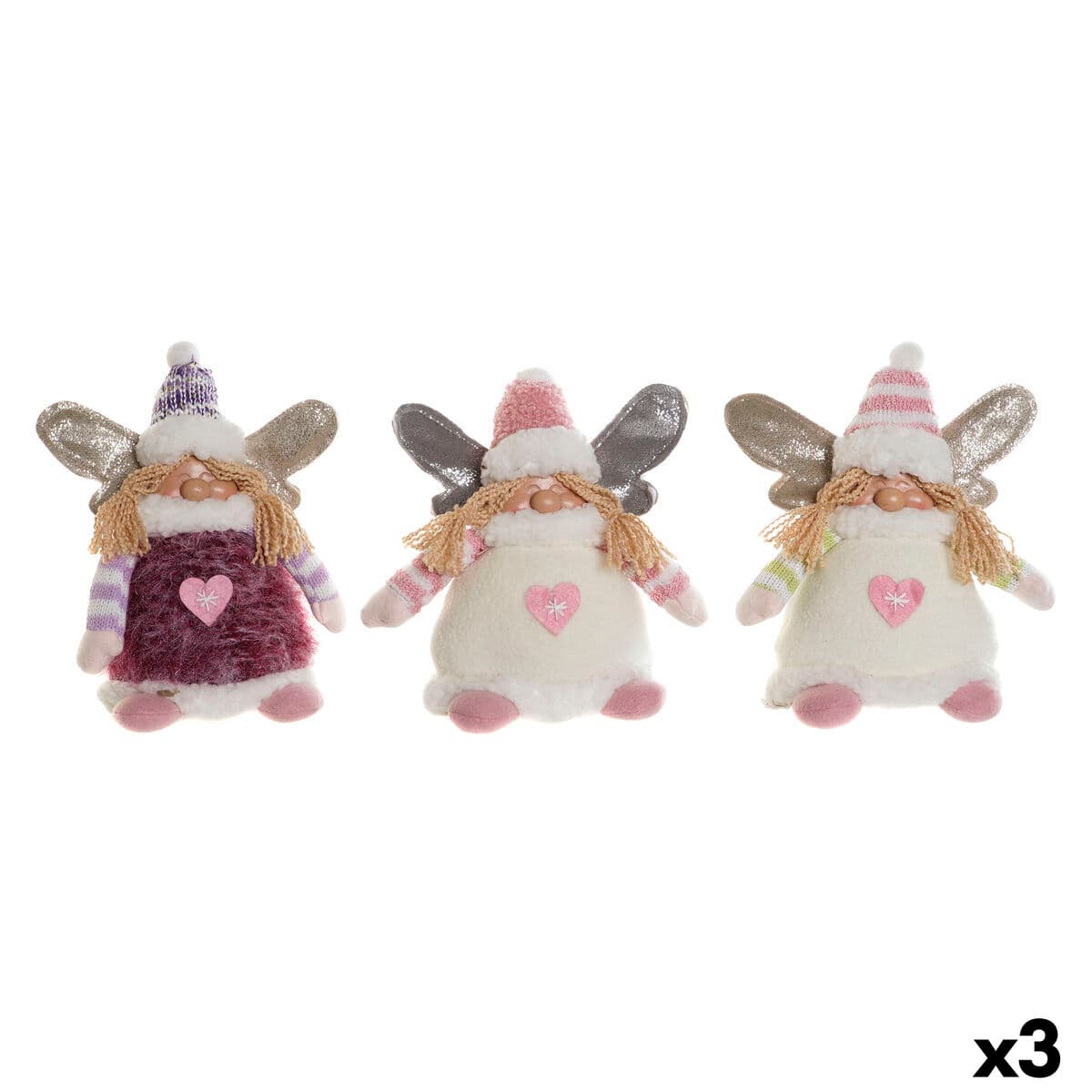 Ornament de Crăciun DKD Home Decor Multicolor Elf 13 x 10 x 18 cm (3 Unități)