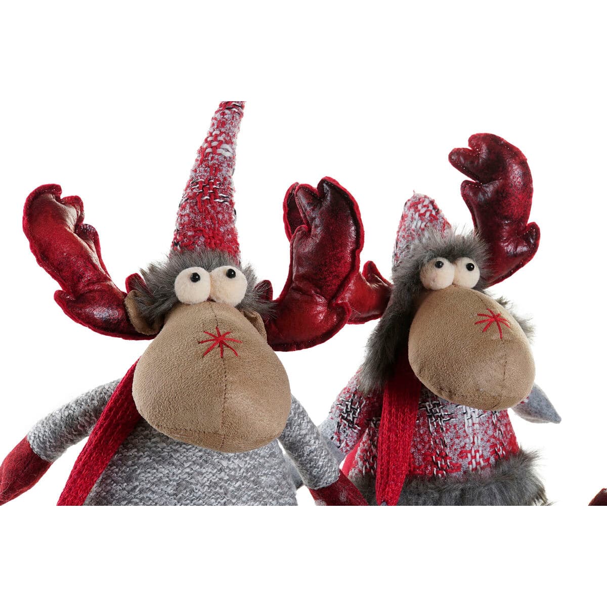 ozdoby świąteczne DKD Home Decor Czerwony Szary Renifer 27 x 19 x 32 cm (2 Sztuk) - Image 3