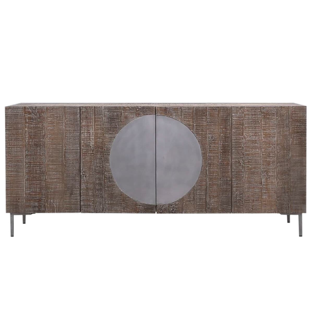 Credenza DKD Home Decor Marrone scuro Grigio scuro Metallo Legno di mango 180 x 40 x 80 cm - Image 7