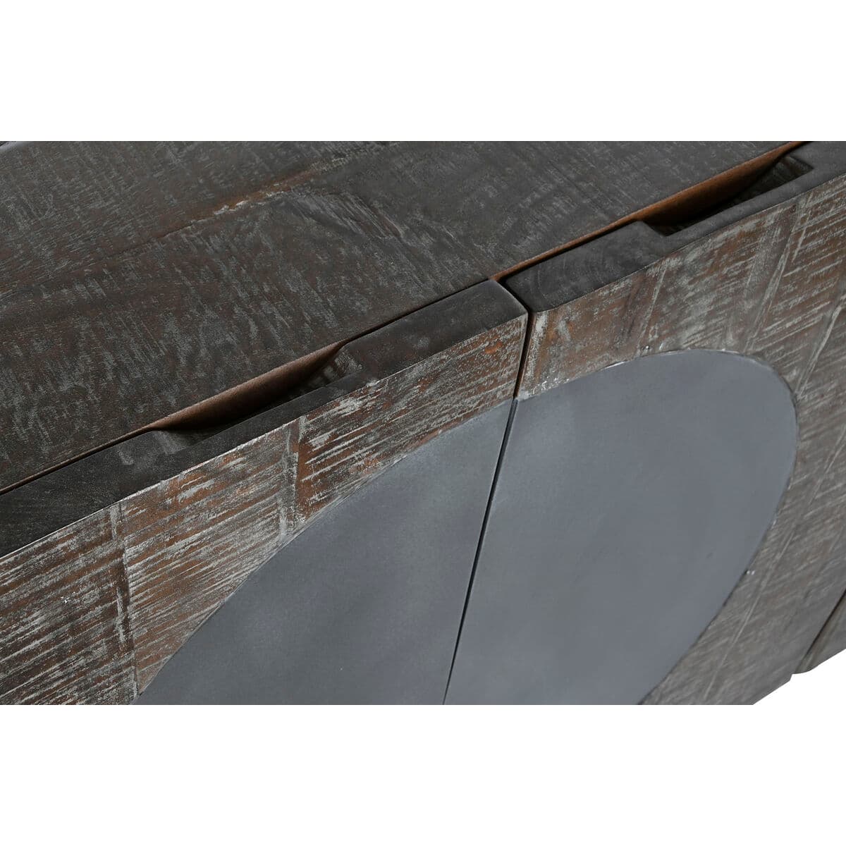 Credenza DKD Home Decor Marrone scuro Grigio scuro Metallo Legno di mango 180 x 40 x 80 cm - Image 5