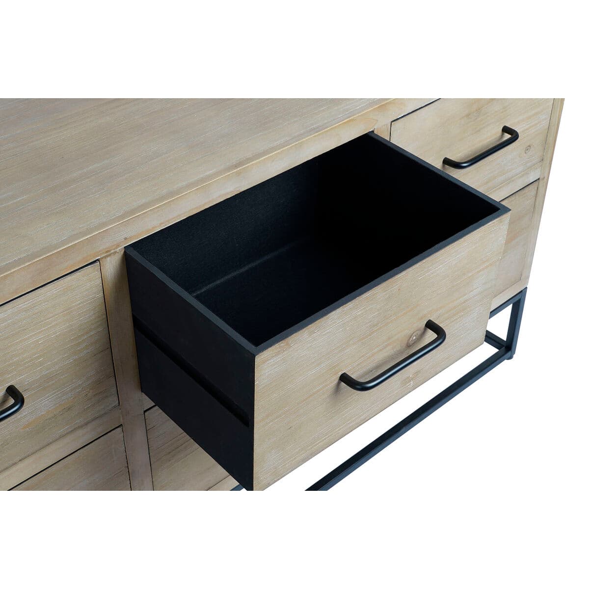 Sideboard DKD Home Decor Black Natural Metal MDF Wood 120 x 40 x 64 cm - Image 5