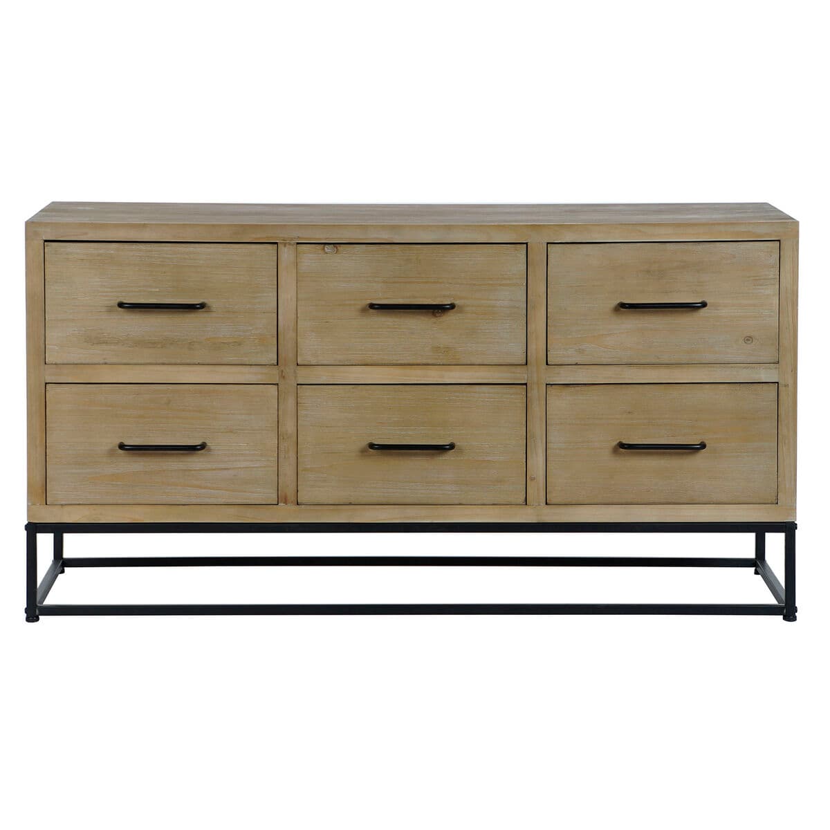 Sideboard DKD Home Decor Black Natural Metal MDF Wood 120 x 40 x 64 cm - Image 6