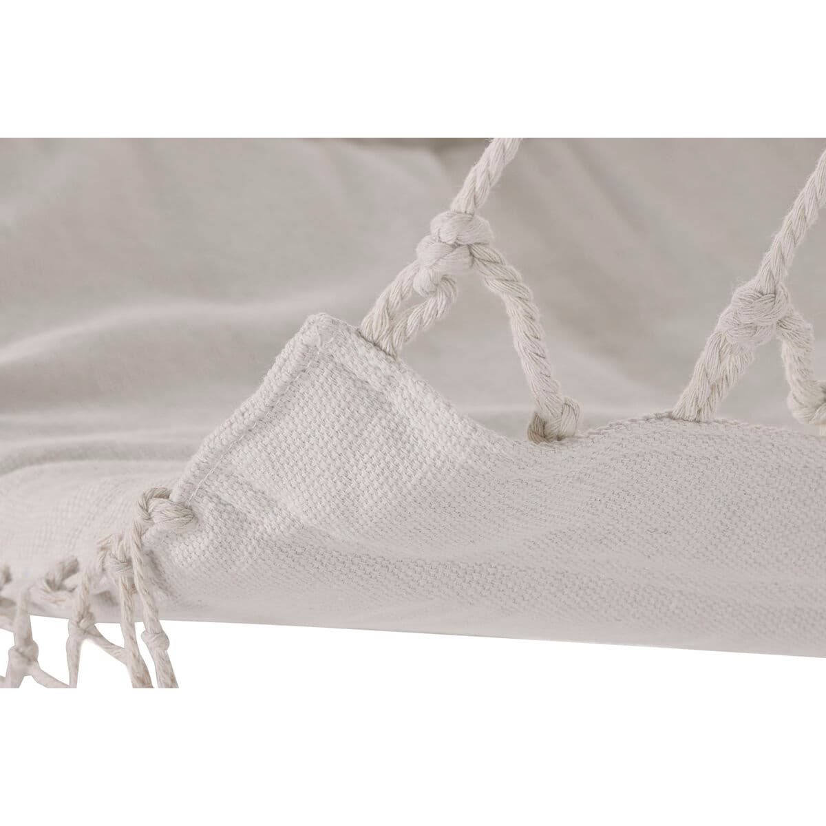 Krzesło ogrodowe Home ESPRIT Valge Naturaalne Puuvill Puit 90 x 50 x 130 cm - Image 5