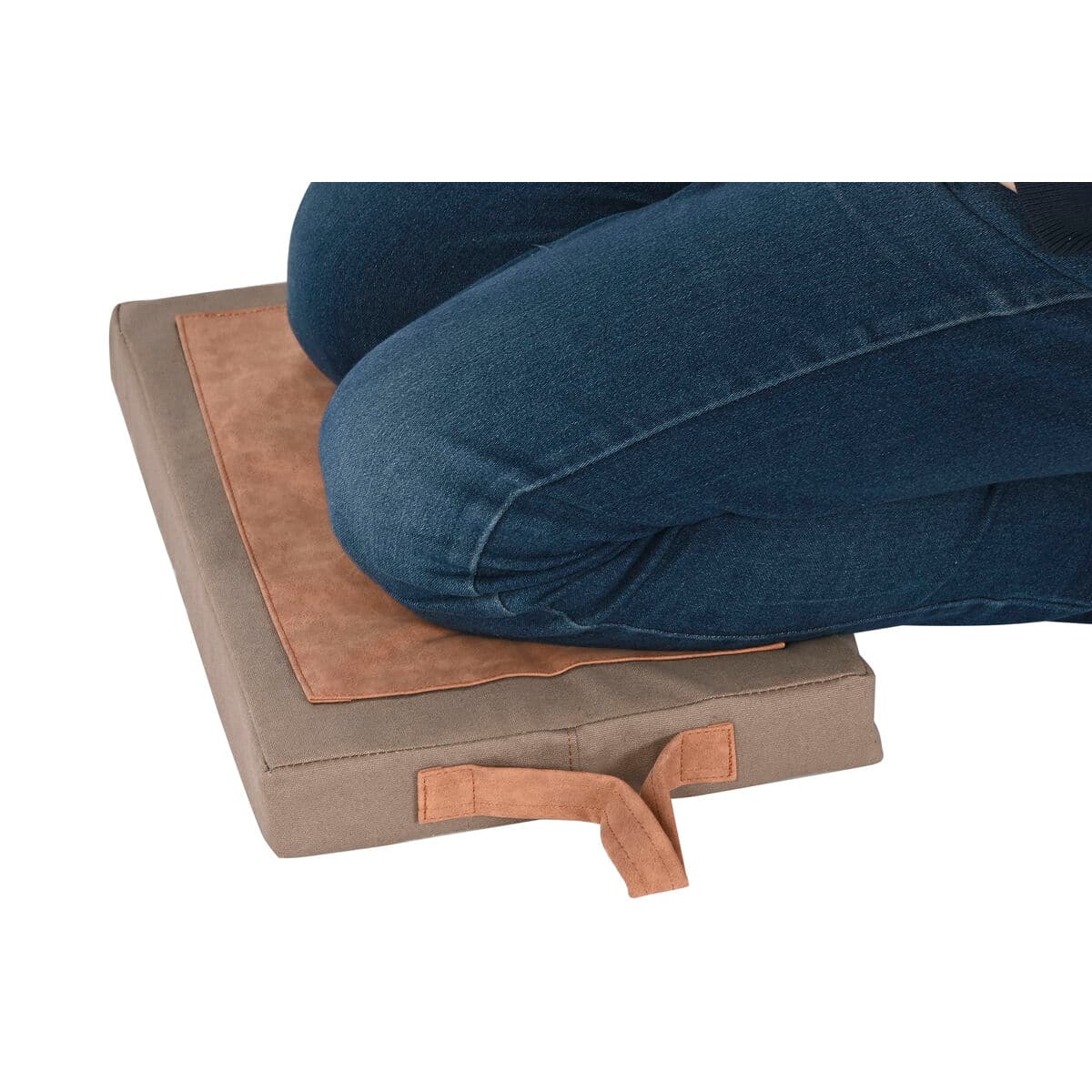 Cojín de suelo Home ESPRIT Marrón Algodón Poliéster 40 x 25 x 4 cm - Image 4