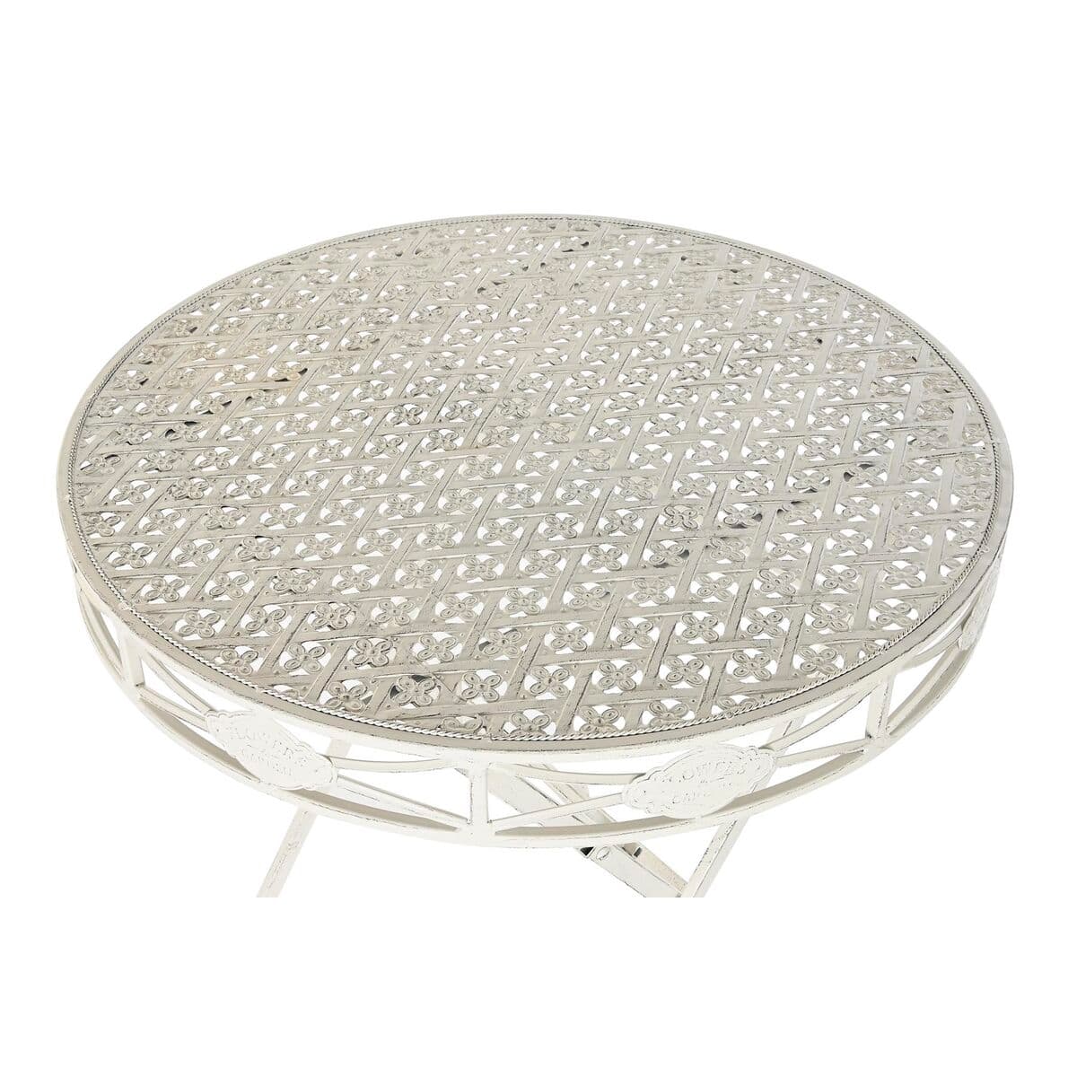 Mesa de Comedor Home ESPRIT Blanco Metal 70 x 70 x 73 cm - Image 2