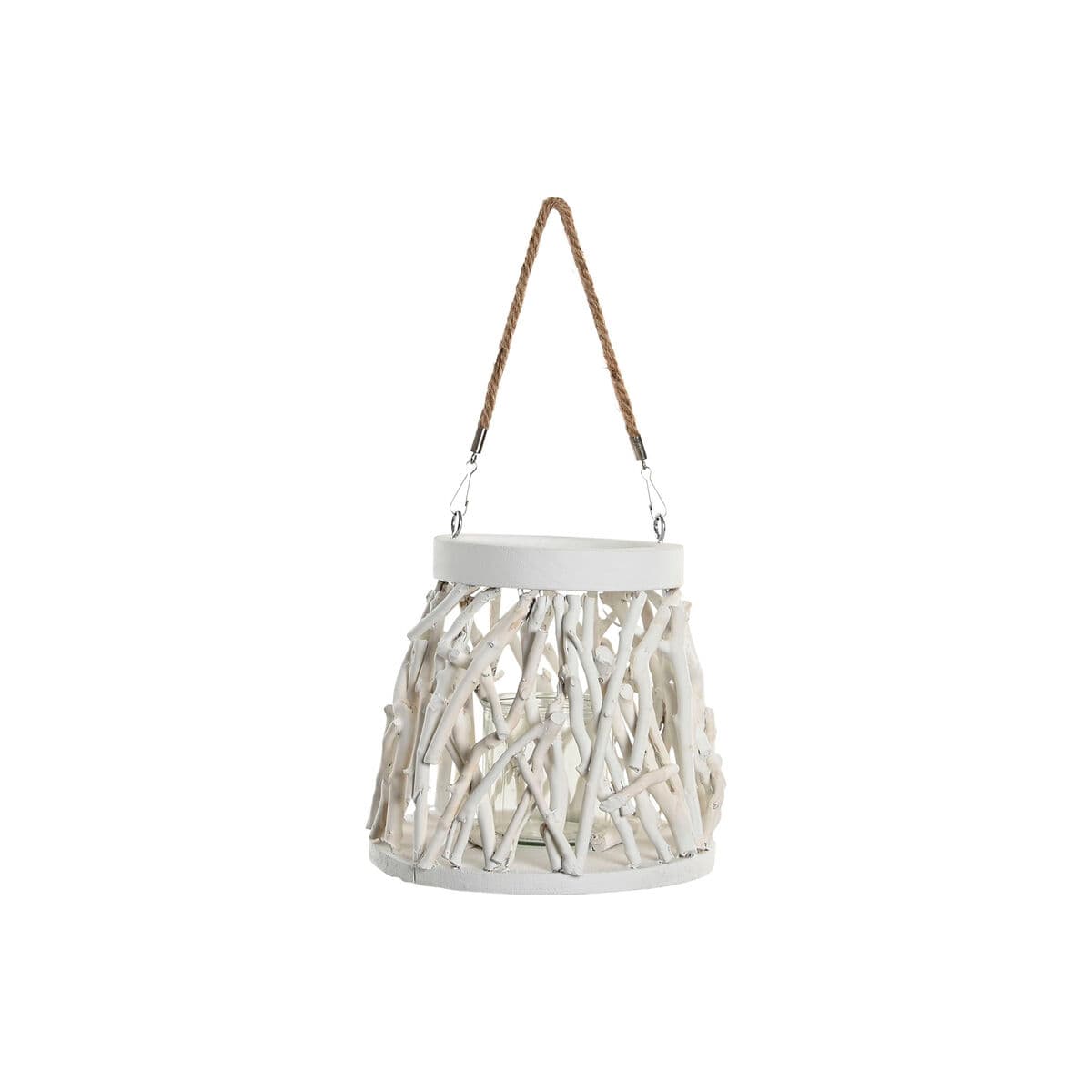 Svijećnjak Home ESPRIT Bijela Drvo Kristal 35 x 35 x 32 cm (2 kom.) - Image 3