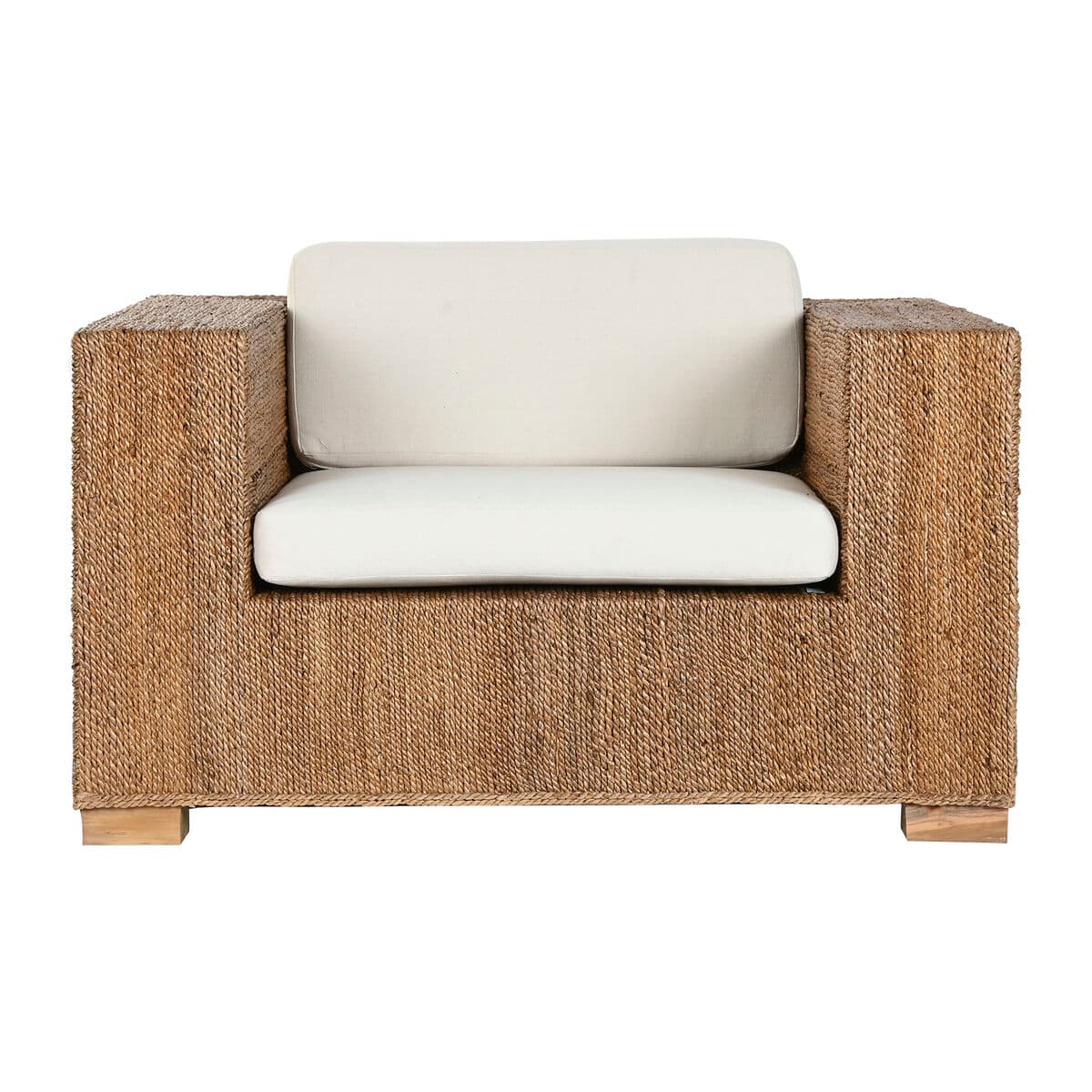 Sillón de jardín Home ESPRIT Blanco Natural 117 x 92 x 65 cm - Image 7