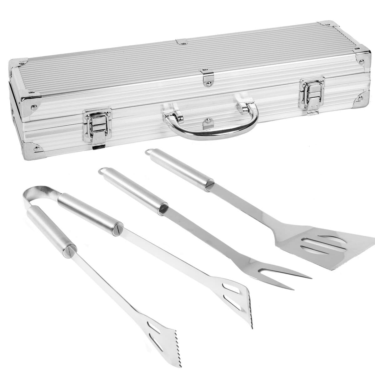 Kit de Utensilios para Barbacoa con Maletín Barbacoa Acero Inoxidable 37 x 10 x 8 cm
