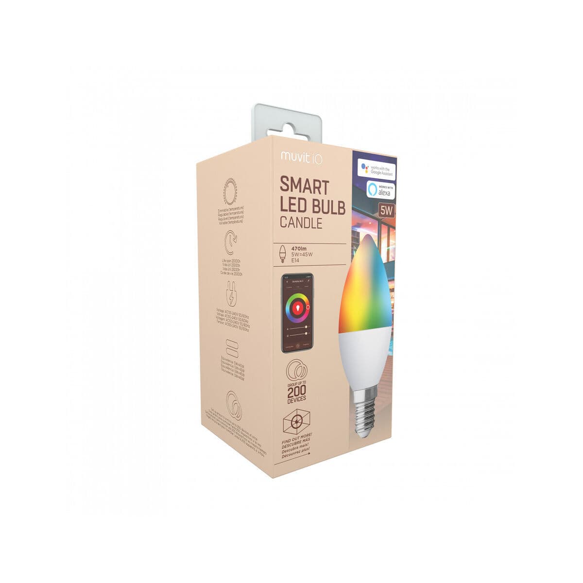Smart Glühbirne Muvit MIOBULB006 Weiß Warmes Weiß RGB F 5 W E14 450 lm (2700 K) (6500 K) - Image 3