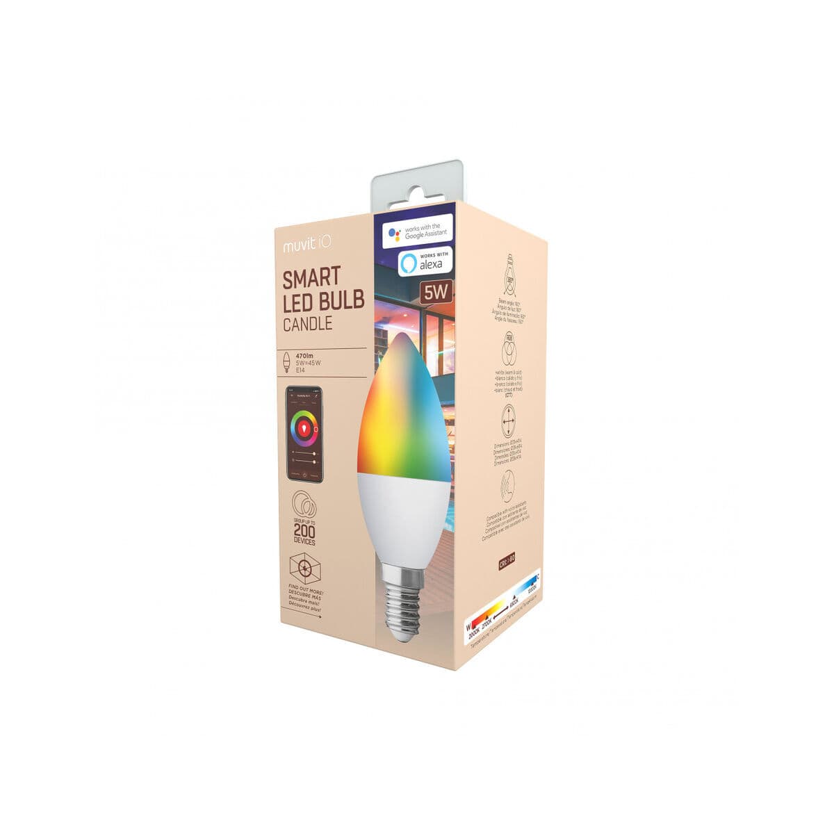 Smart Glühbirne Muvit MIOBULB006 Weiß Warmes Weiß RGB F 5 W E14 450 lm (2700 K) (6500 K) - Image 4