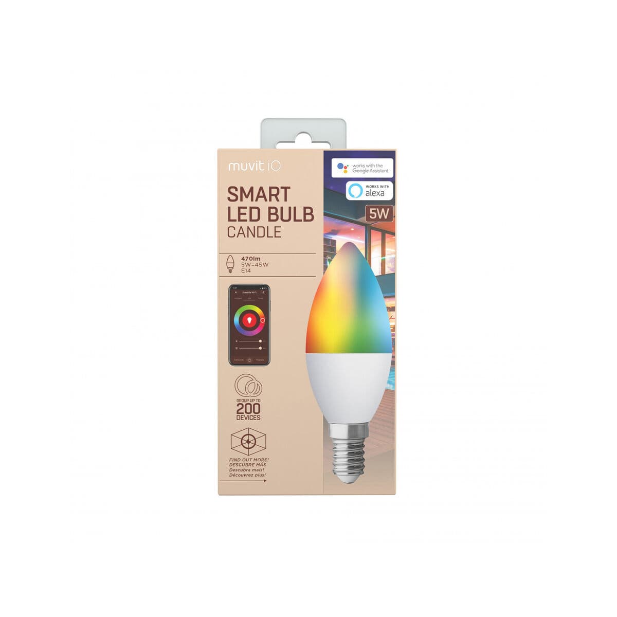Smart Glühbirne Muvit MIOBULB006 Weiß Warmes Weiß RGB F 5 W E14 450 lm (2700 K) (6500 K) - Image 5
