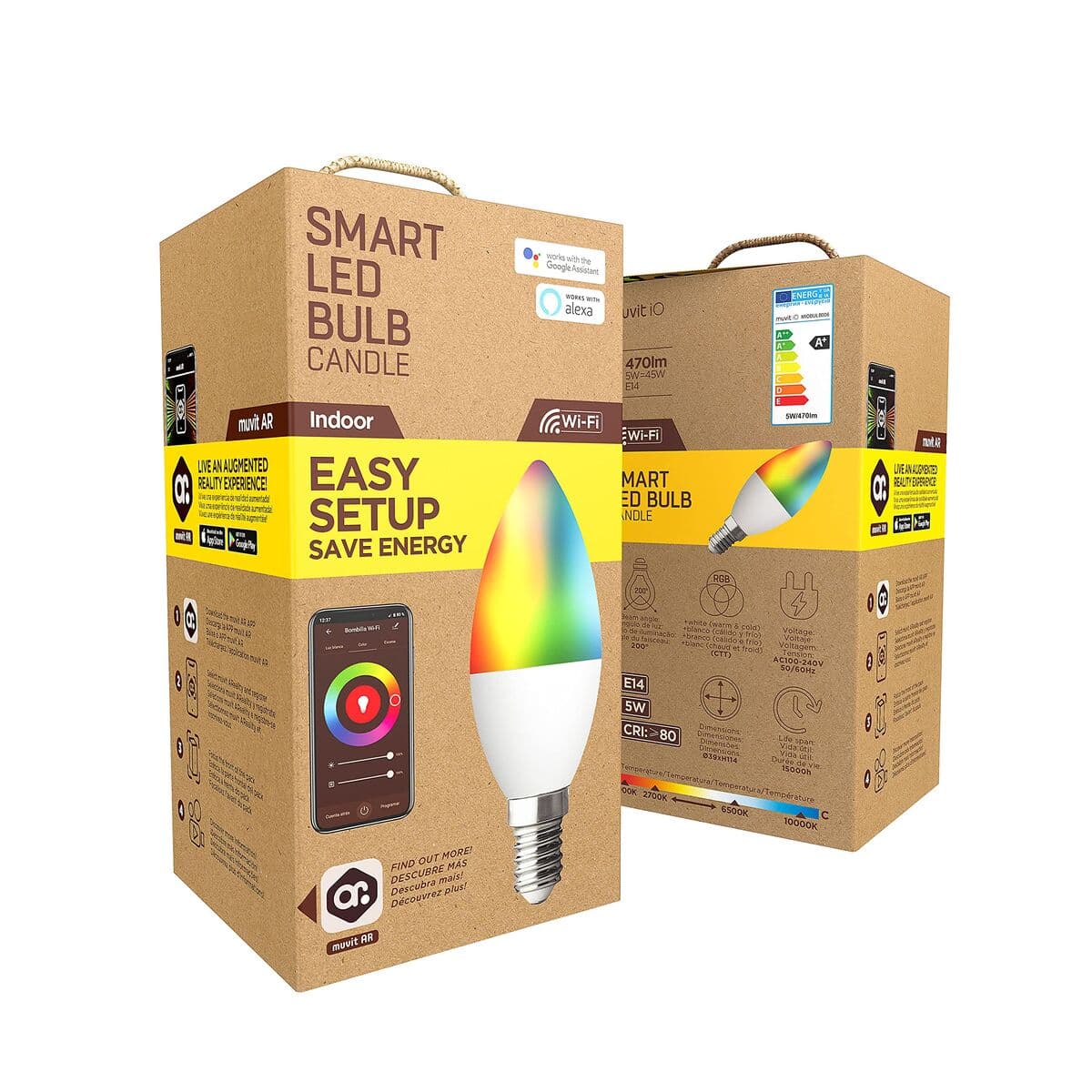 Smart Glühbirne Muvit MIOBULB006 Weiß Warmes Weiß RGB F 5 W E14 450 lm (2700 K) (6500 K) - Image 9