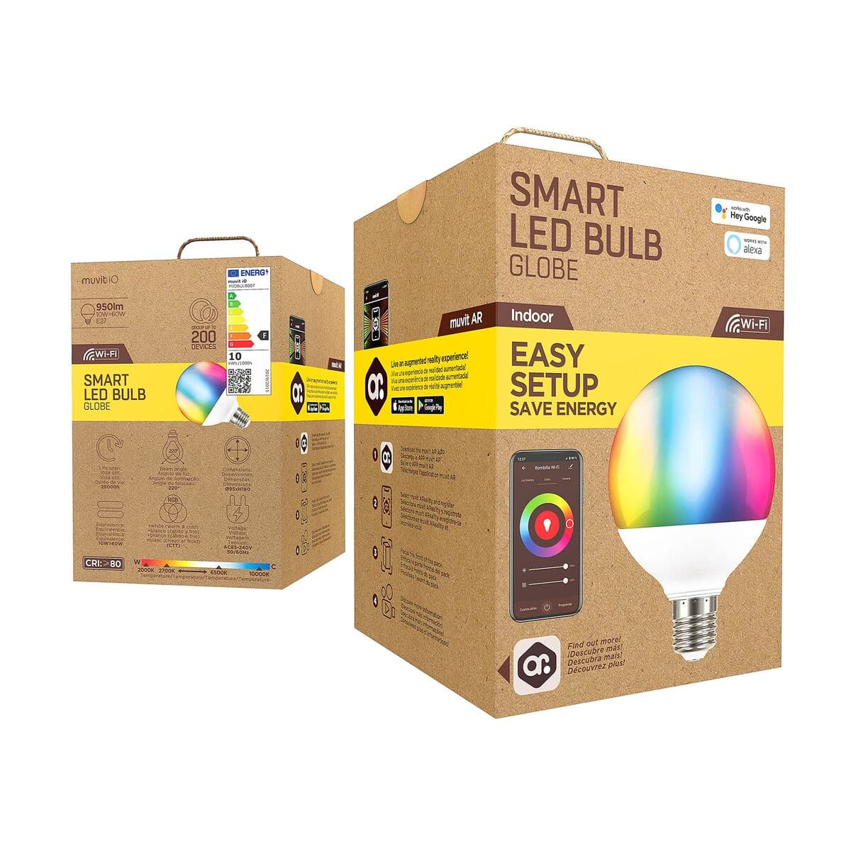 Išmani Lemputė Muvit iO 10 W E27 2700 K 6500 K 950 Lm Wi-Fi LED - Image 4