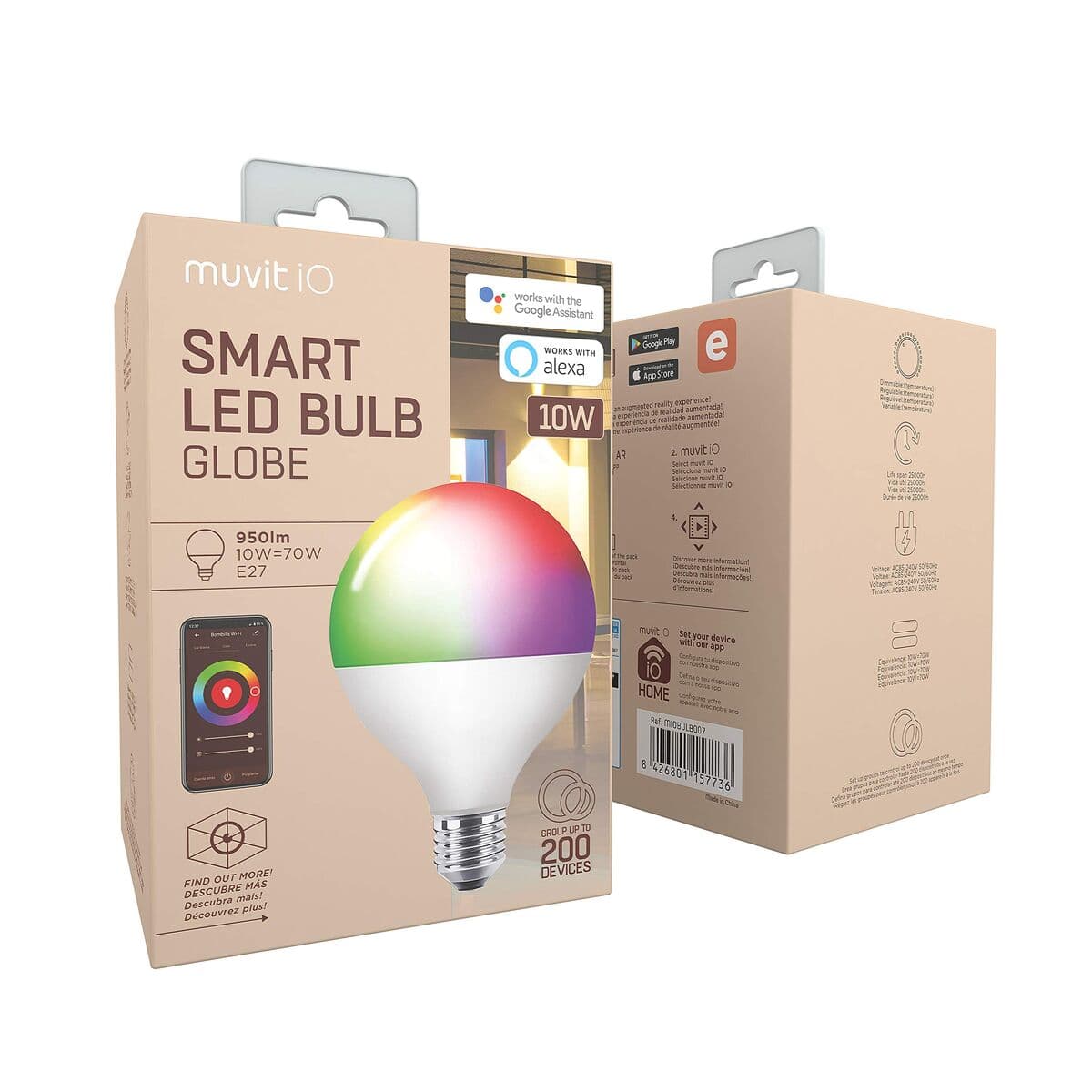 Išmani Lemputė Muvit iO 10 W E27 2700 K 6500 K 950 Lm Wi-Fi LED - Image 12