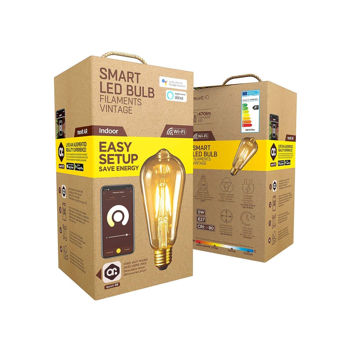 Išmani Lemputė Muvit iO 5 W E27 1800 K 2700 K 480 Lm Wi-Fi - Image 4