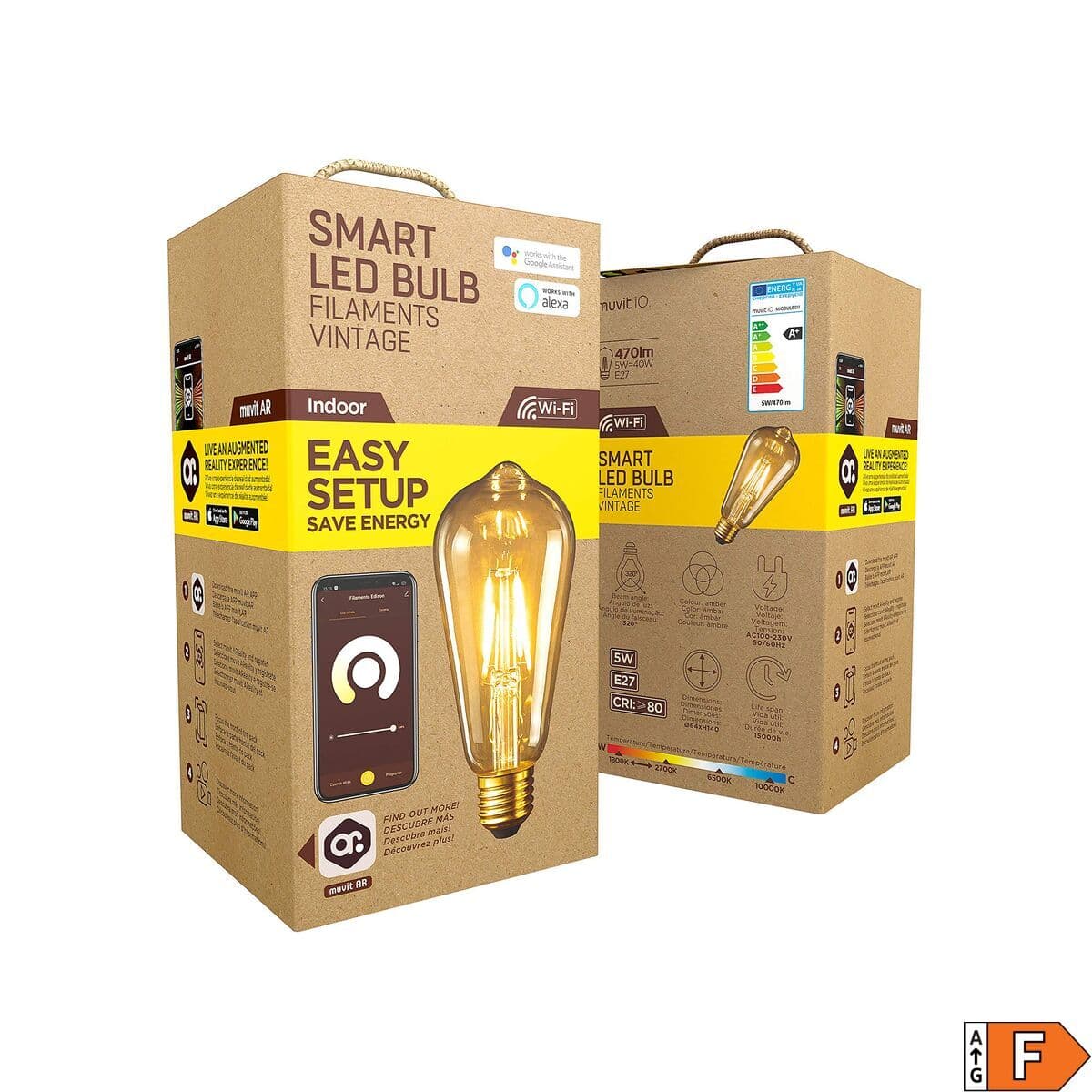 Išmani Lemputė Muvit iO 5 W E27 1800 K 2700 K 480 Lm Wi-Fi - Image 2