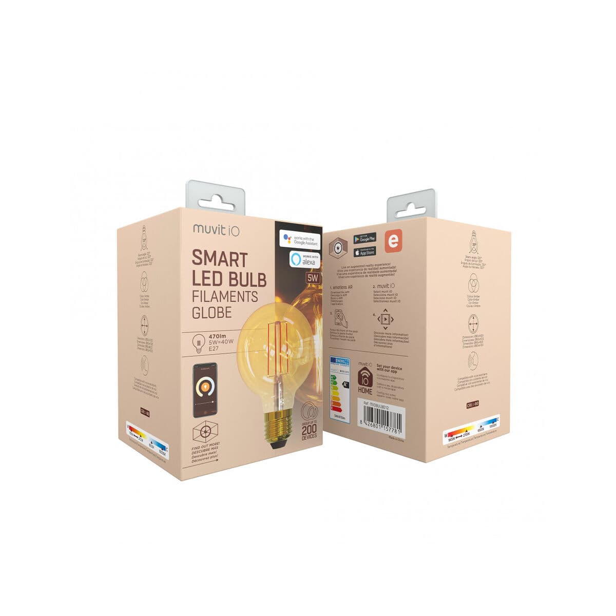 Išmani Lemputė Muvit iO 5 W E27 1800 K 2700 K 480 Lm Wi-Fi - Image 5