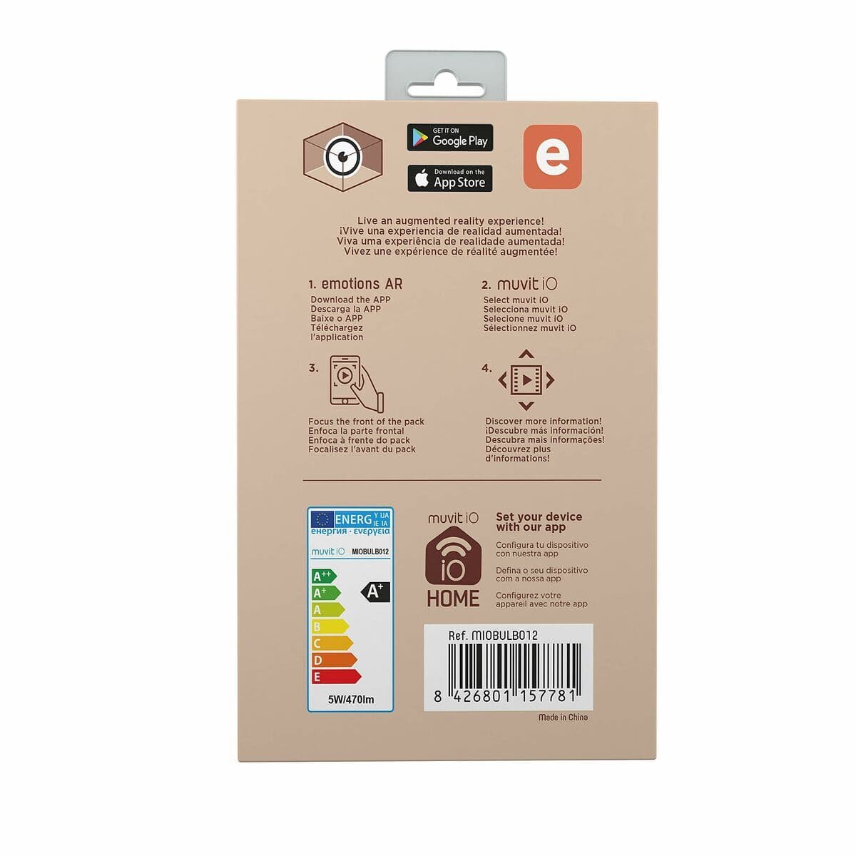 Išmani Lemputė Muvit iO 5 W E27 1800 K 2700 K 480 Lm Wi-Fi - Image 3