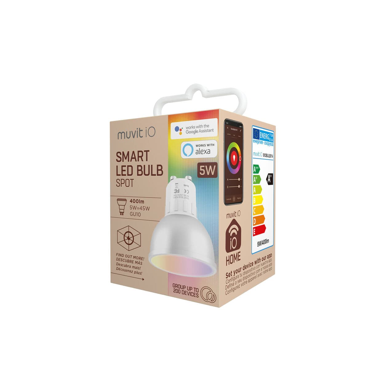 Išmani Lemputė Muvit iO 5 W GU10 2700 K 6500 K Wi-Fi LED 400 lm Balta - Image 8