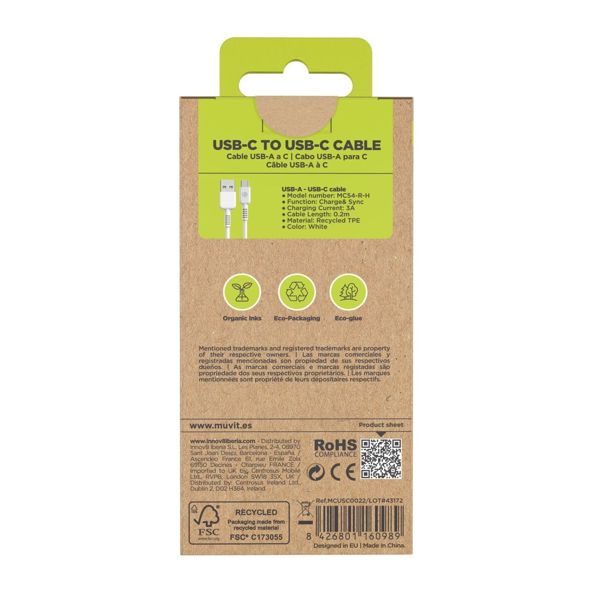 USB laidas Muvit Balta 20 cm - Image 7