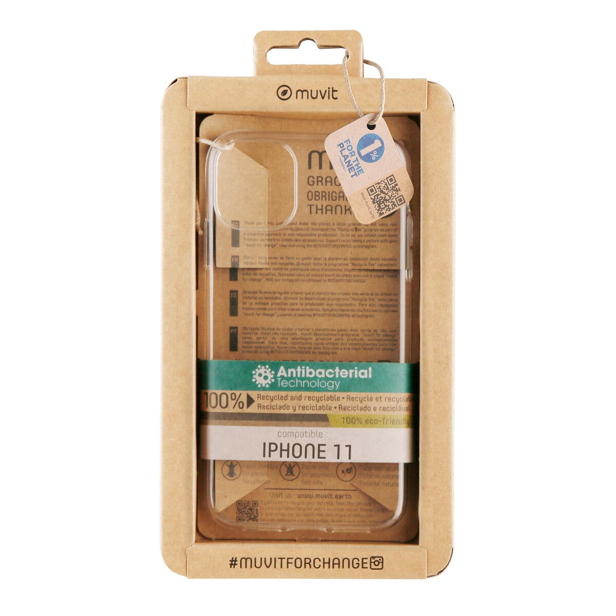 Protection pour téléphone portable Muvit for Change iPhone 11 Transparent iPhone 11