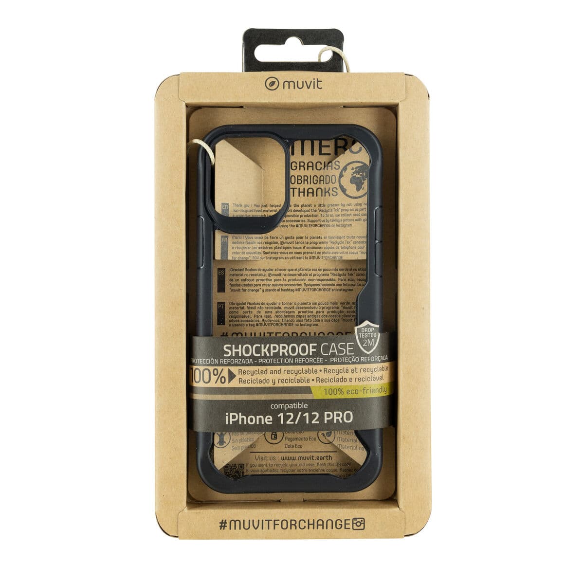 Protection pour téléphone portable Muvit for Change iPhone 12/12 Pro Noir