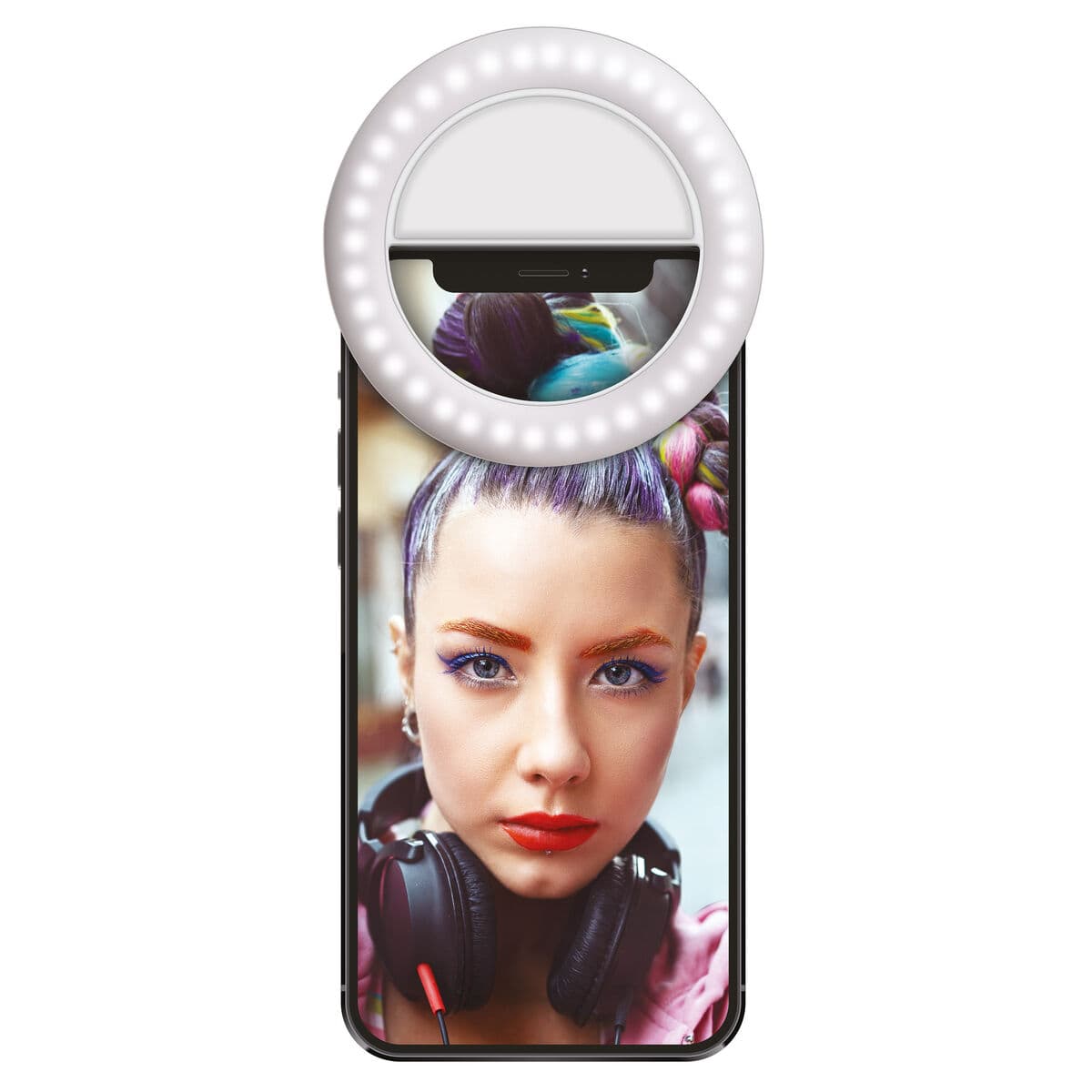 Anneau Lumineux pour Selfie Rechargeable Muvit MWCHL0007 Blanc - Image 2