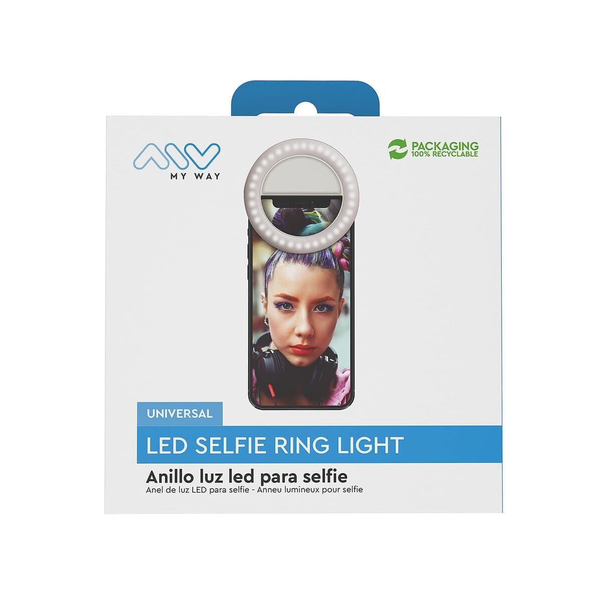 Anneau Lumineux pour Selfie Rechargeable Muvit MWCHL0007 Blanc - Image 10