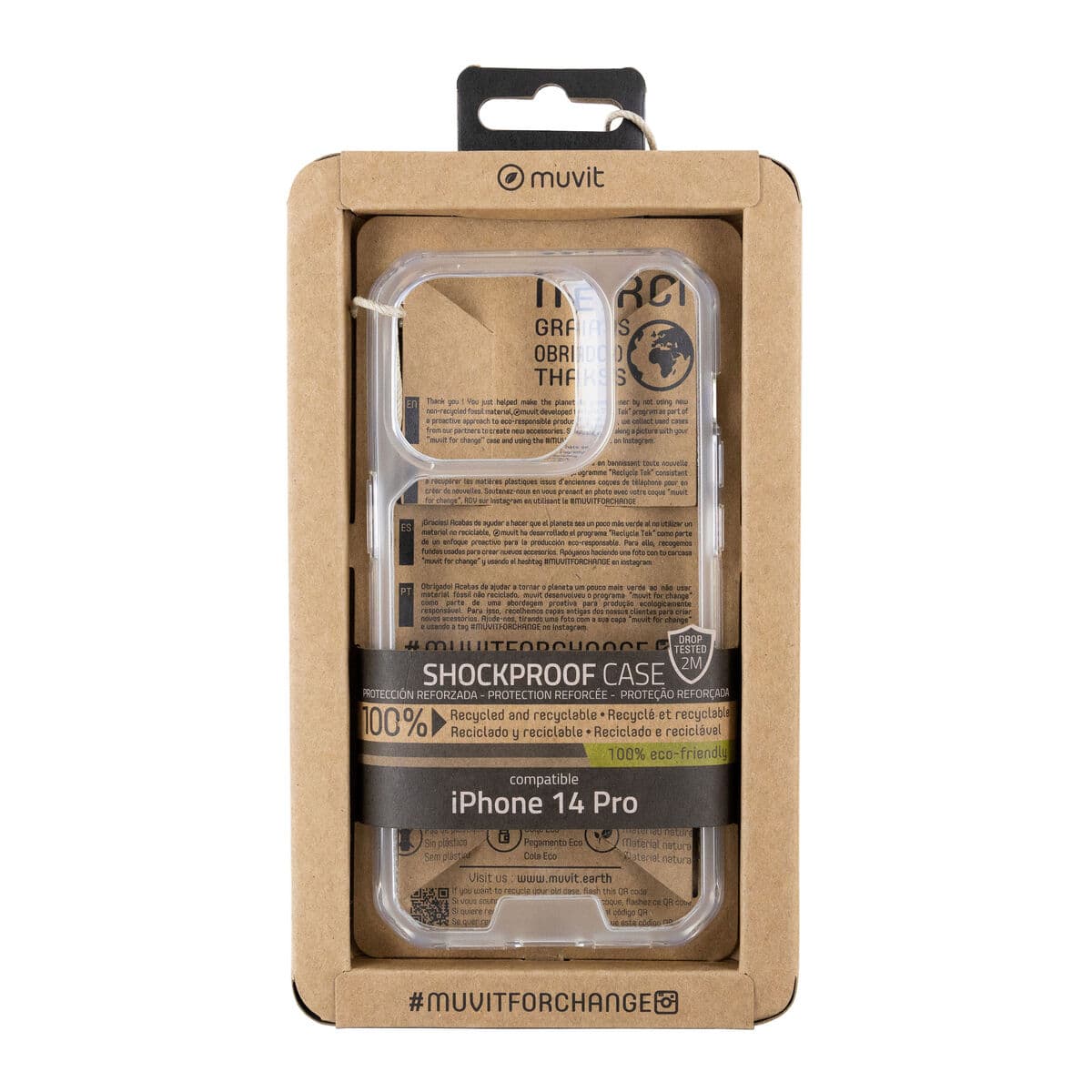 Protection pour téléphone portable Muvit for Change iPhone 14 Pro Transparent iPhone 14 Pro