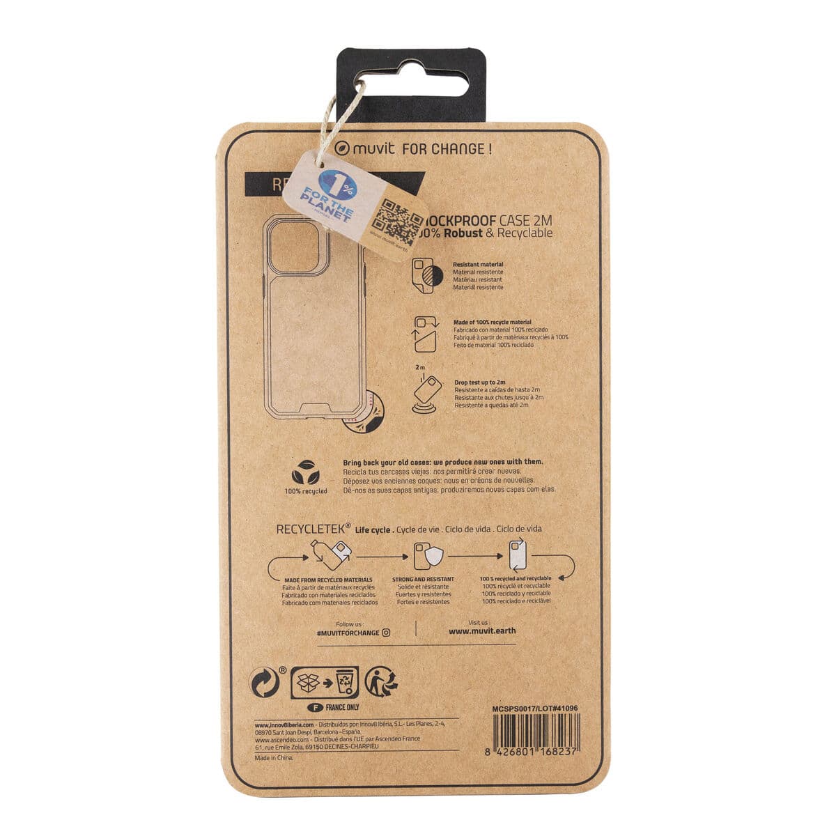 Protection pour téléphone portable Muvit for Change iPhone 14 Pro Max Transparent - Image 6