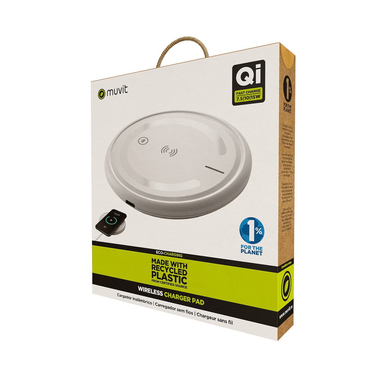 Cargador Inalámbrico Muvit for Change W114-R WHITE Blanco - Image 5