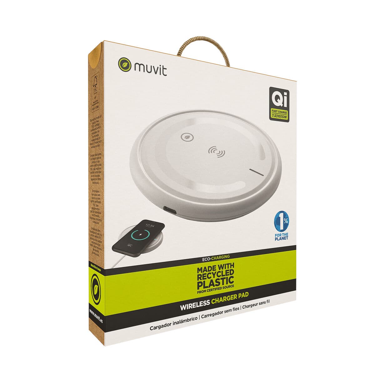 Cargador Inalámbrico Muvit for Change W114-R WHITE Blanco - Image 6