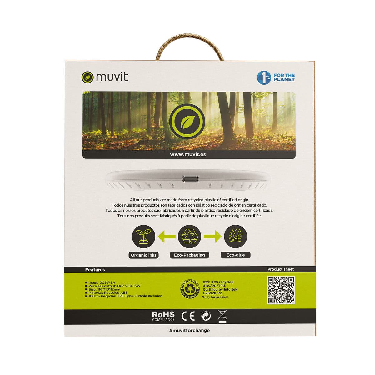 Cargador Inalámbrico Muvit for Change W114-R WHITE Blanco - Image 8