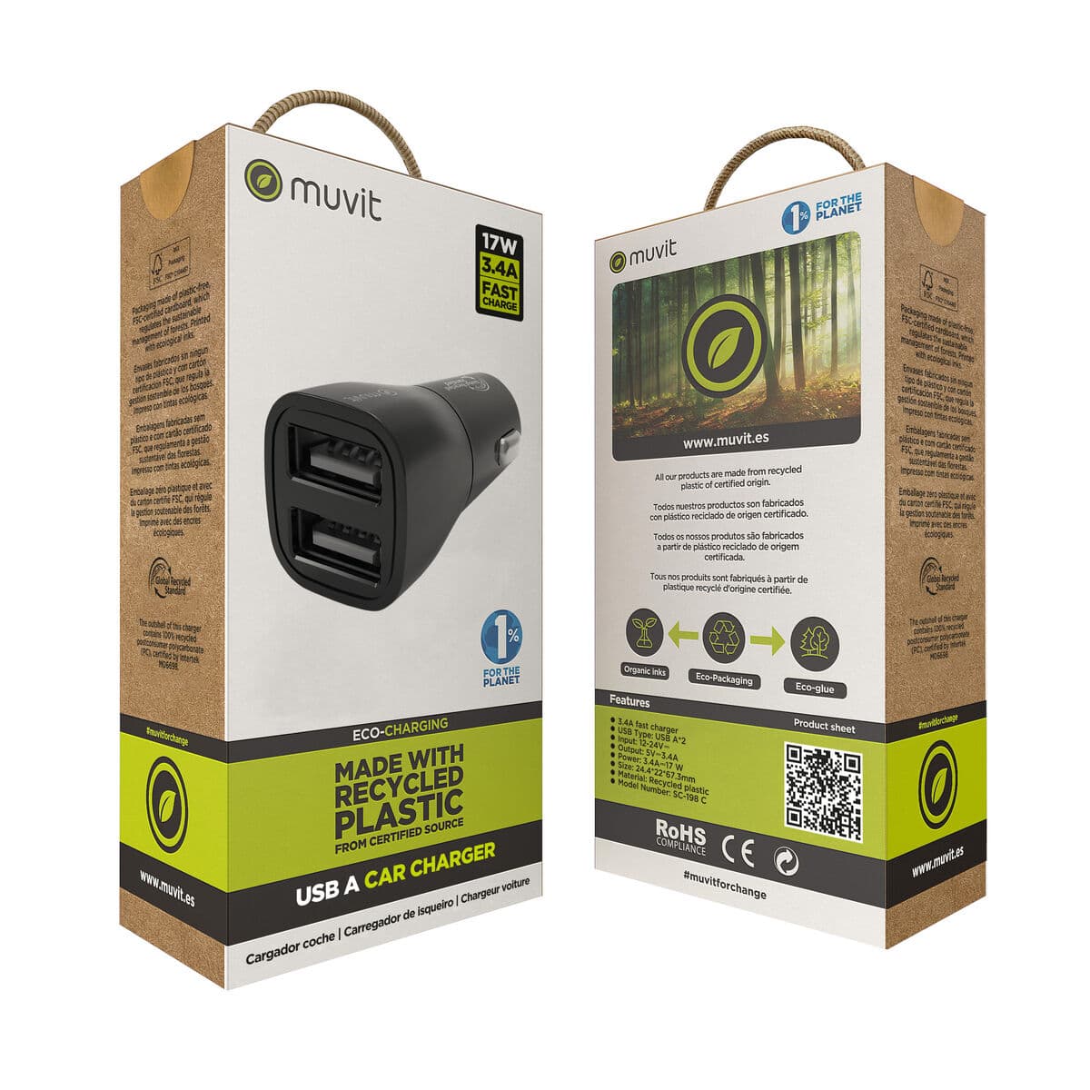 Billaddare Muvit for Change Svart - Image 4