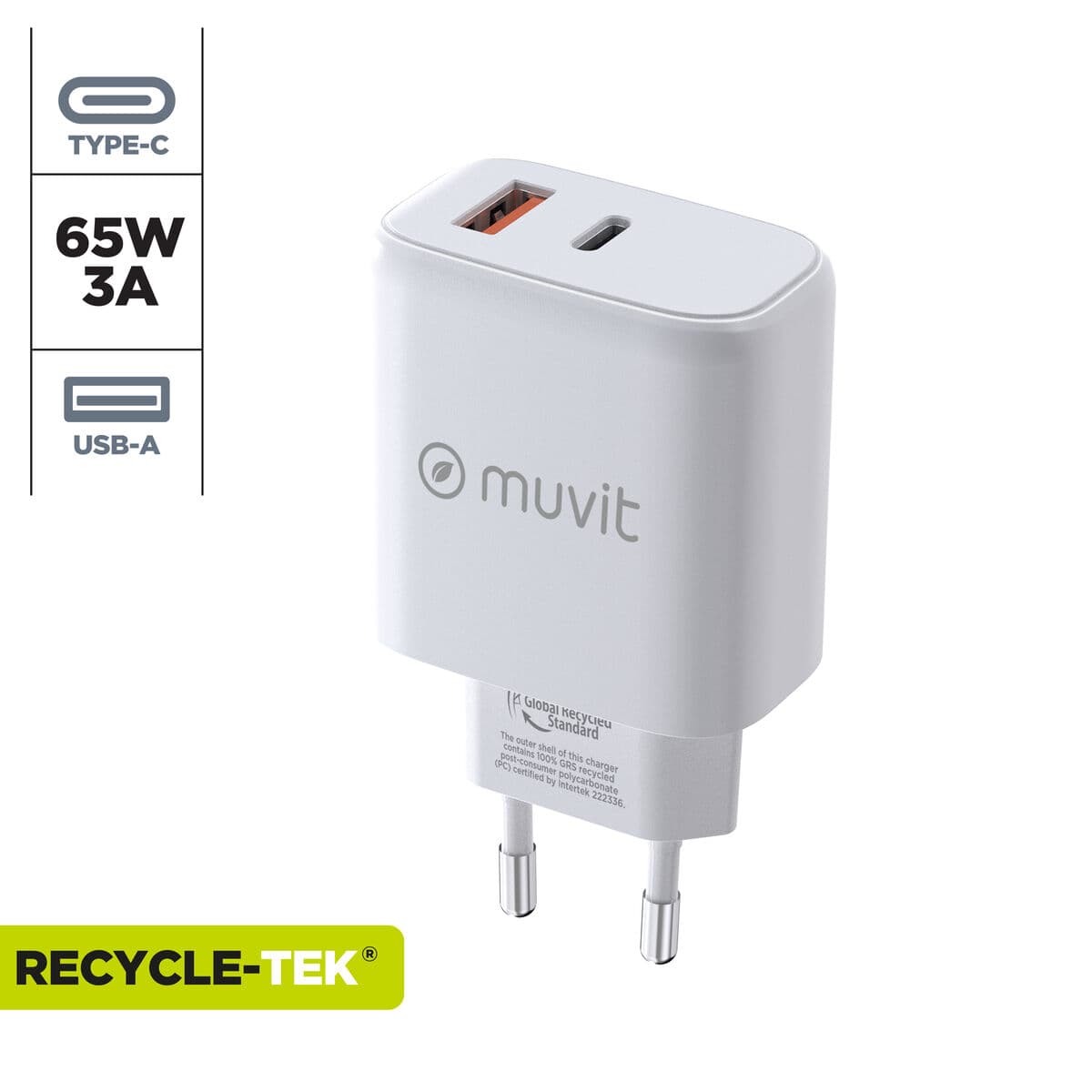 Chargeur mural Muvit for Change MCD320 Blanc 18 W - Image 3