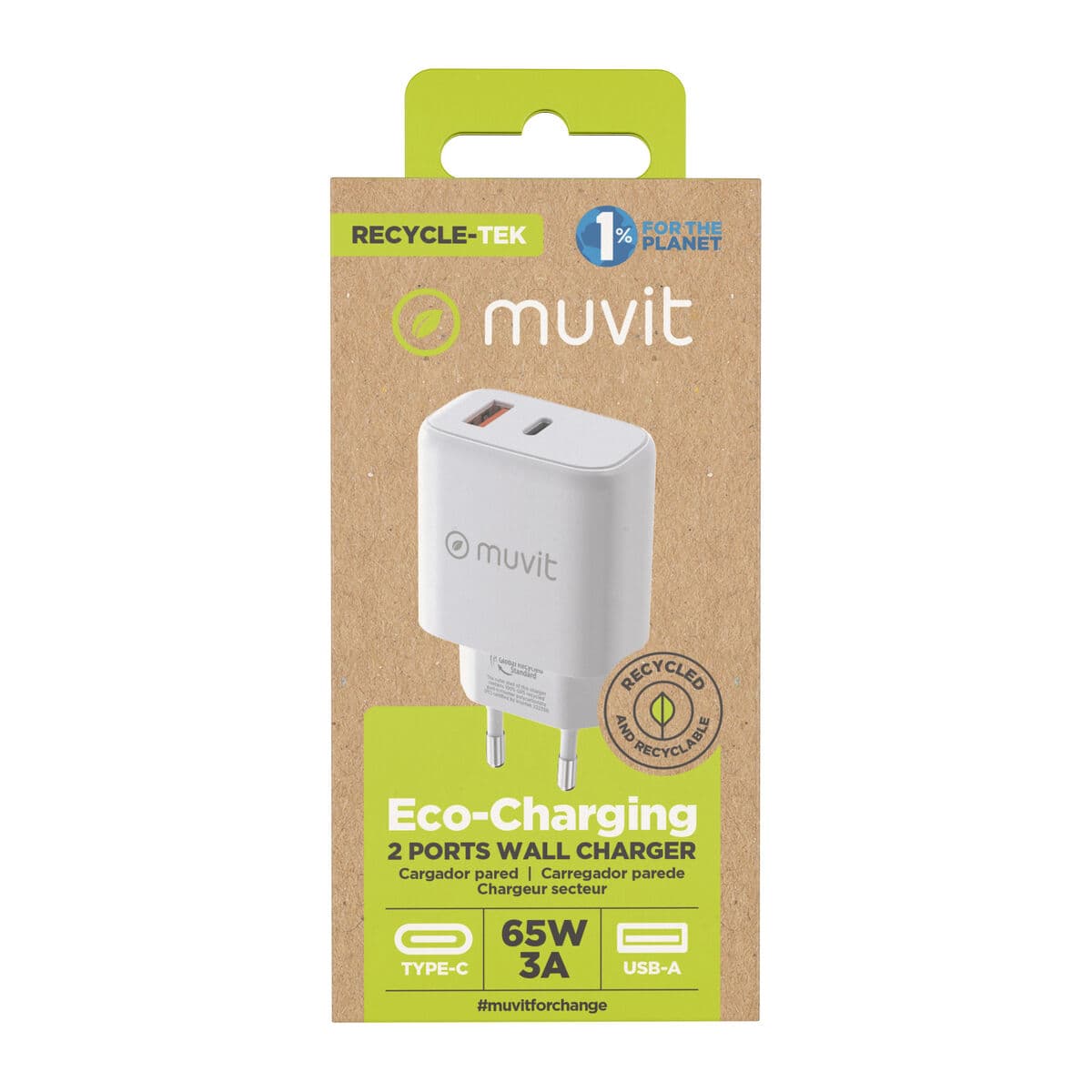Chargeur mural Muvit for Change MCD320 Blanc 18 W - Image 4