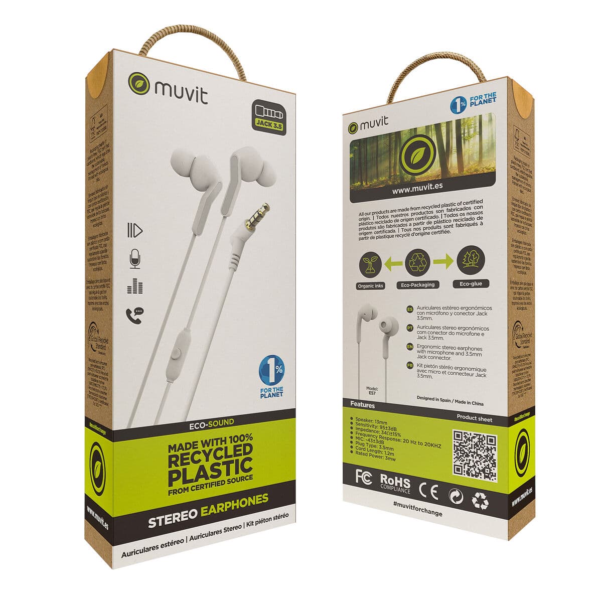 Casque Muvit for Change E57 Blanc - Image 11