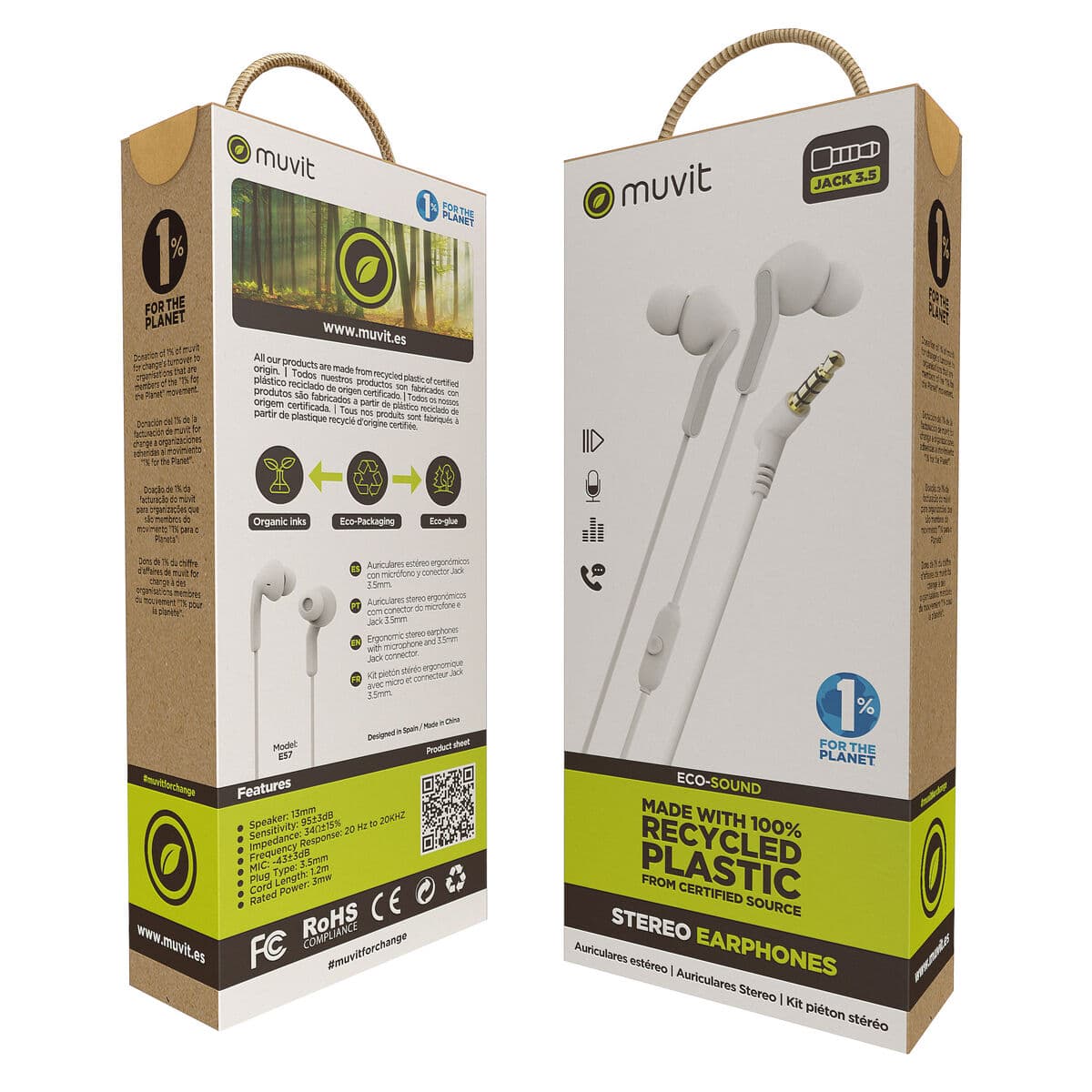 Casque Muvit for Change E57 Blanc - Image 10