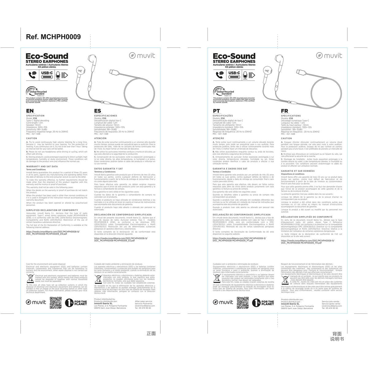 Hodetelefoner Muvit for Change E58 Hvit - Image 14