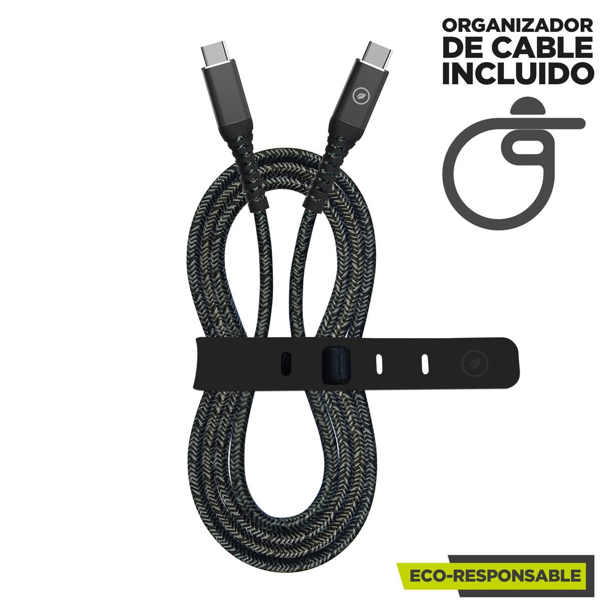 Câble USB-C vers USB-C Muvit for Change Noir 1,2 m - Image 4