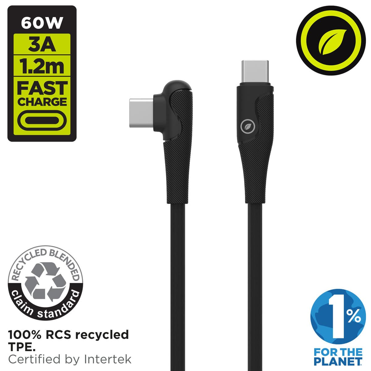 muvit for change cable Tipo C a Tipo C 3A/60W 1.2m gaming negro - Image 2