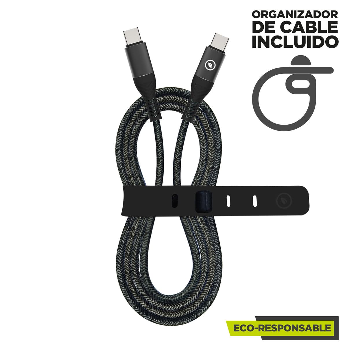 Câble USB-C vers USB-C Muvit for Change Noir 1,2 m - Image 4