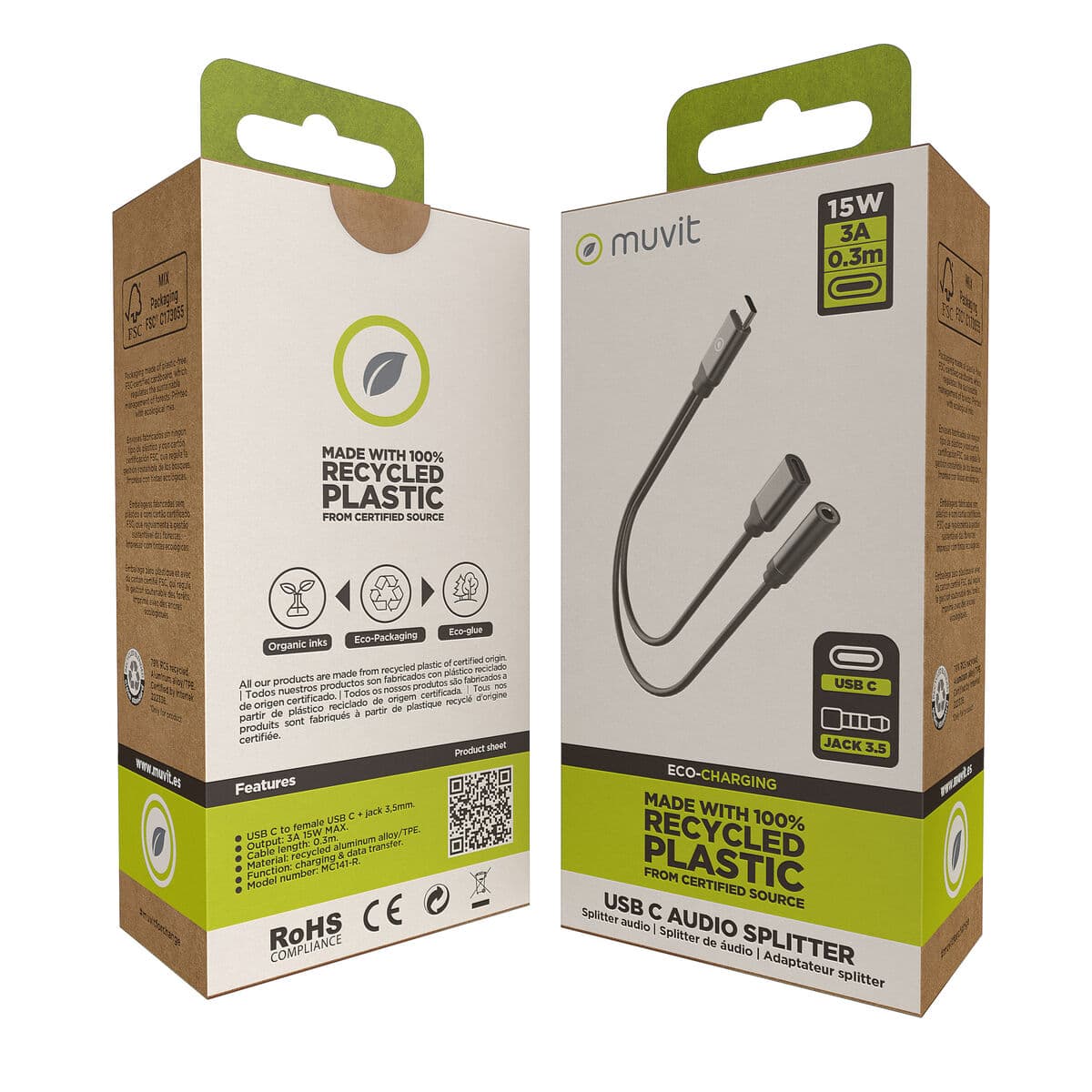 Audioadapter Jack Muvit for Change Schwarz - Image 5