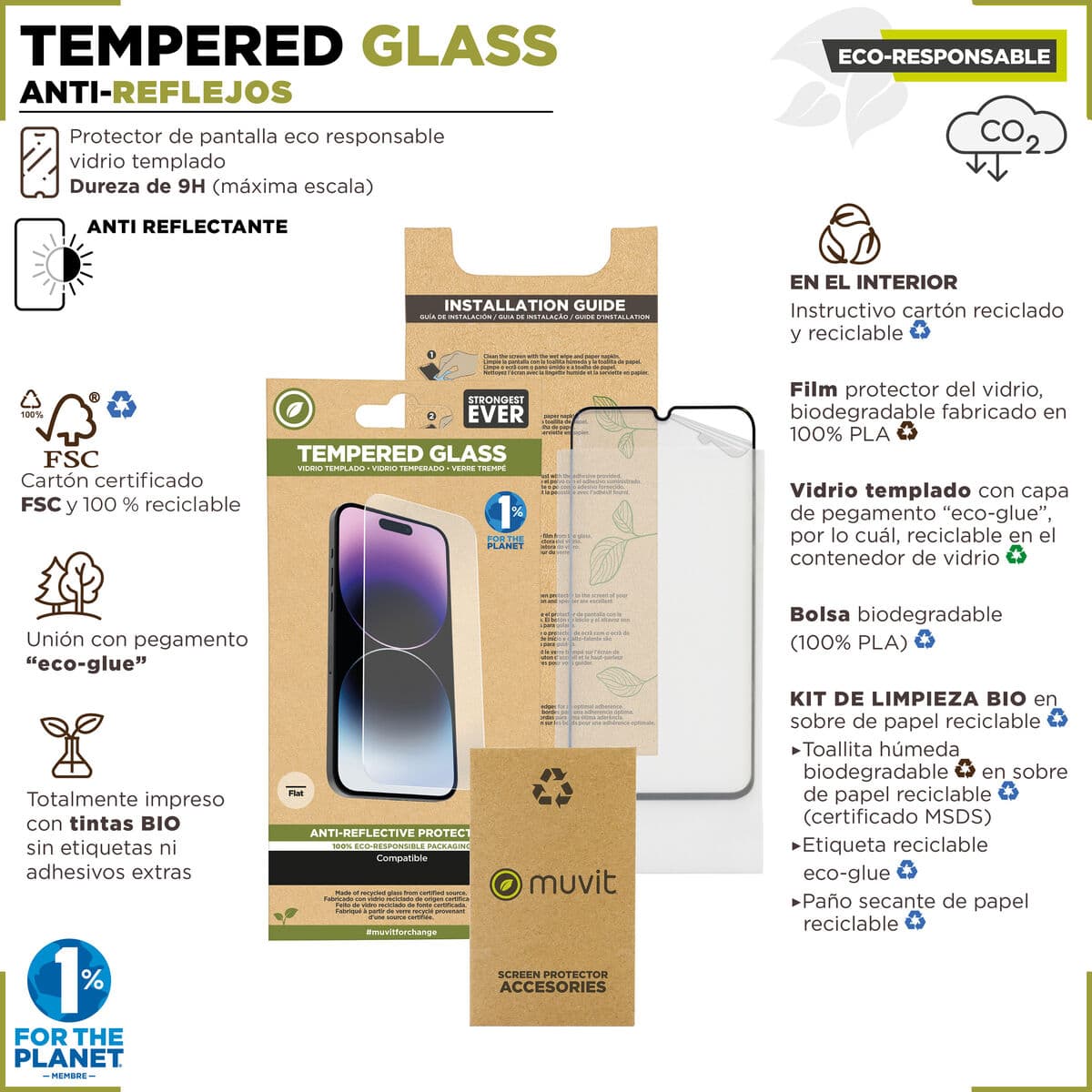 Protector de Ecran pentru Mobil Muvit for Change iPhone 15 - Image 2