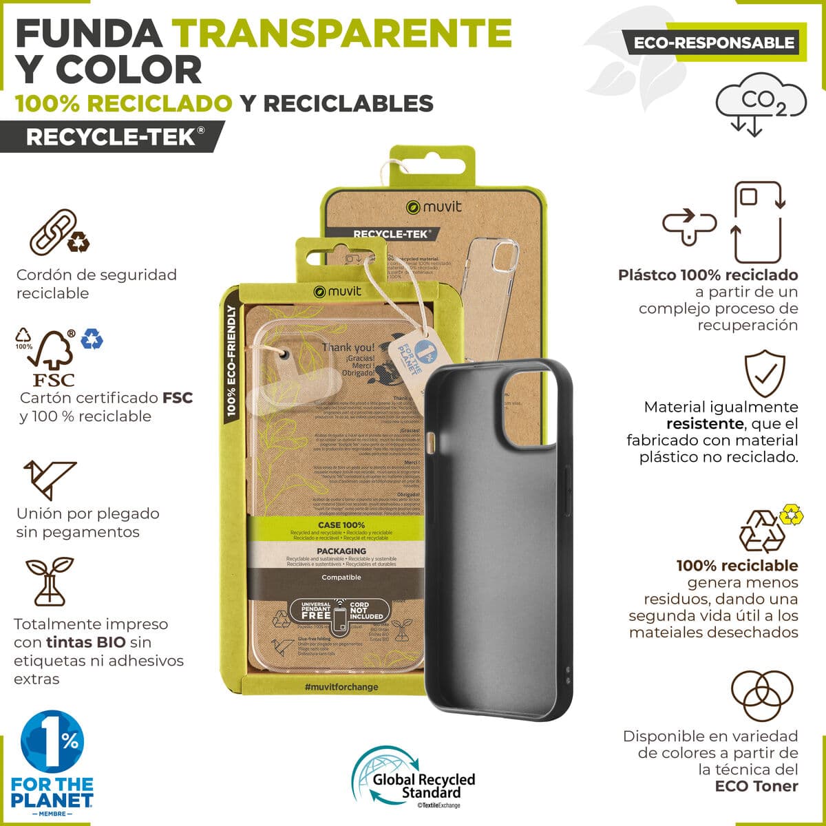 Protection pour téléphone portable Muvit for Change iPhone 15 iPhone 15 - Image 3