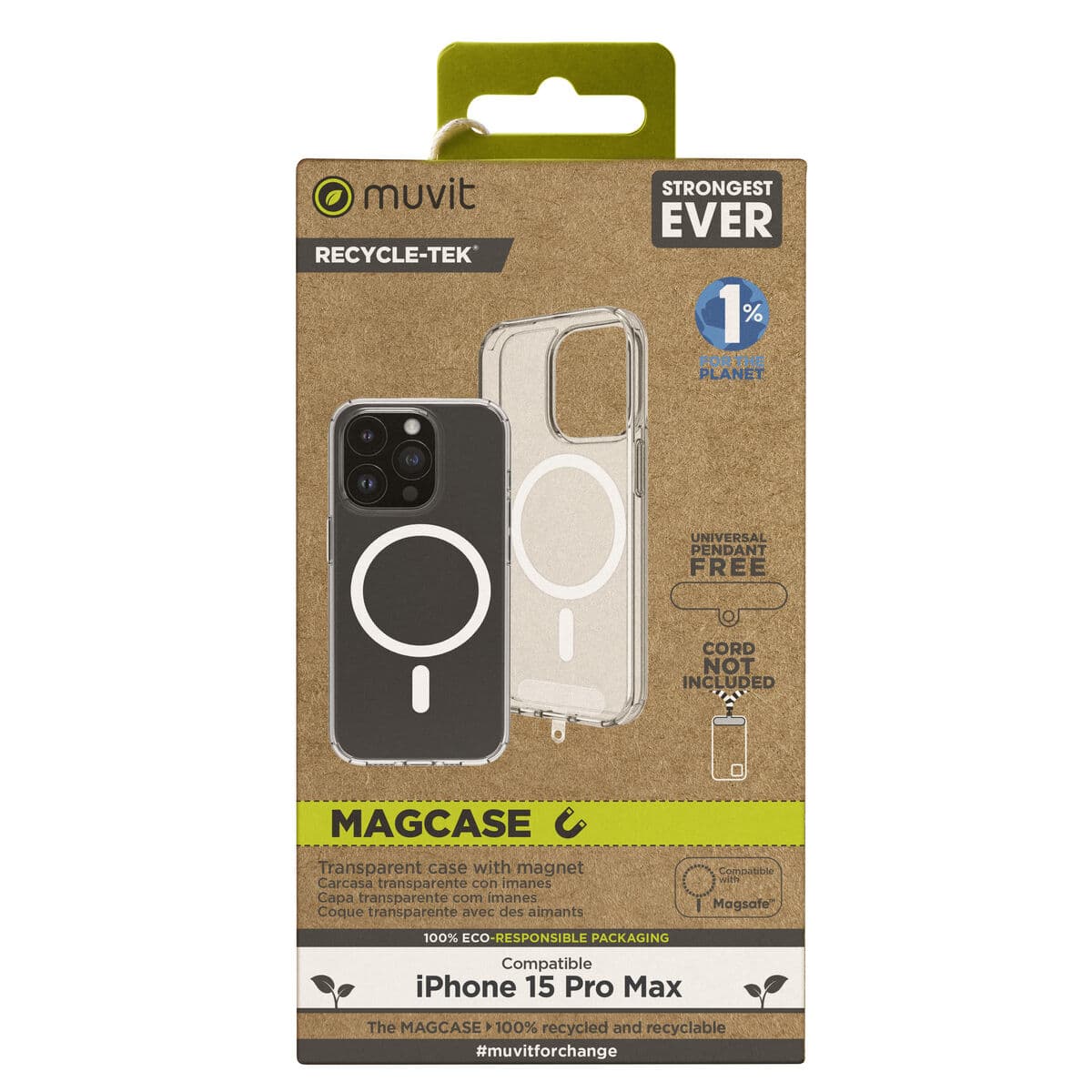 Protection pour téléphone portable Muvit for Change iPhone 15 Pro iPhone 15 Pro Magnétique