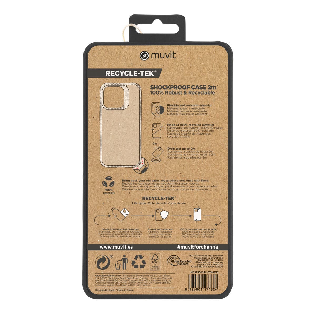 Protection pour téléphone portable Muvit for Change iPhone 15 Pro Clear - Image 6