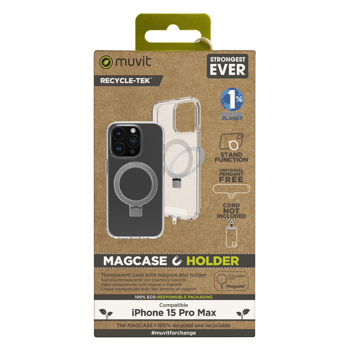 Protection pour téléphone portable Muvit for Change iPhone 15 Pro Max Magnétique